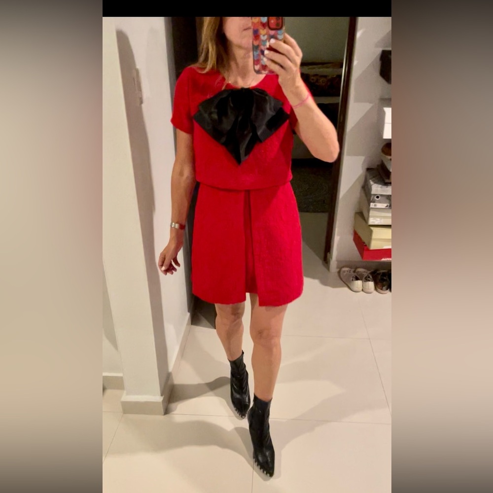Zara textured Red Dress